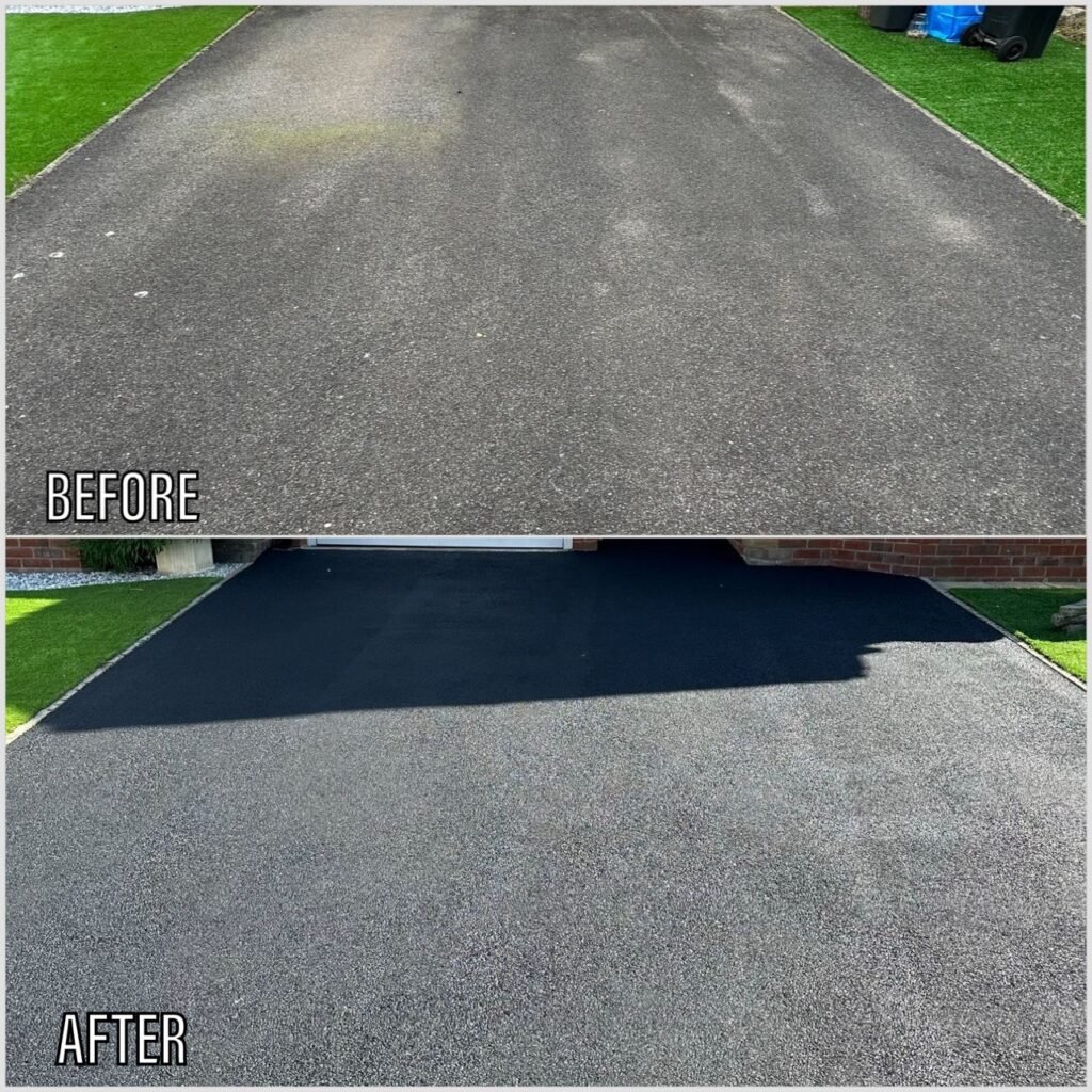 Driveway Cleaning before and after Conwy LL32 North Wales by NW Exteriors