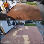 Driveway Cleaning before and after Y Felinheli LL56 North Wales by NW Exteriors