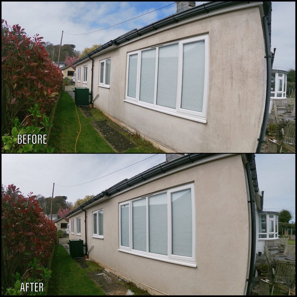 Render Cleaning before and after Amlwch LL68 North Wales by NW Exteriors