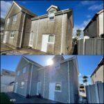 Render Cleaning before and after Benllech LL74 North Wales by NW Exteriors
