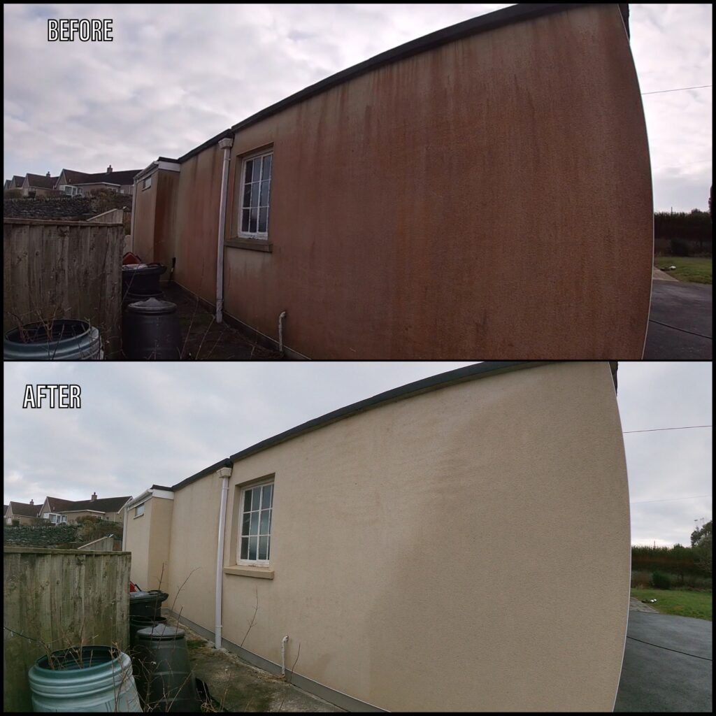 Render Cleaning before and after Llandudno LL30 North Wales by NW Exteriors