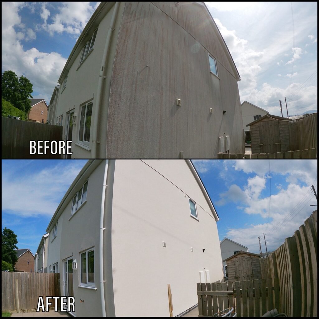 Render Cleaning before and after Porthmadog LL49 North Wales by NW Exteriors