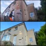 Render Cleaning before and after Pwllheli LL53 North Wales by NW Exteriors