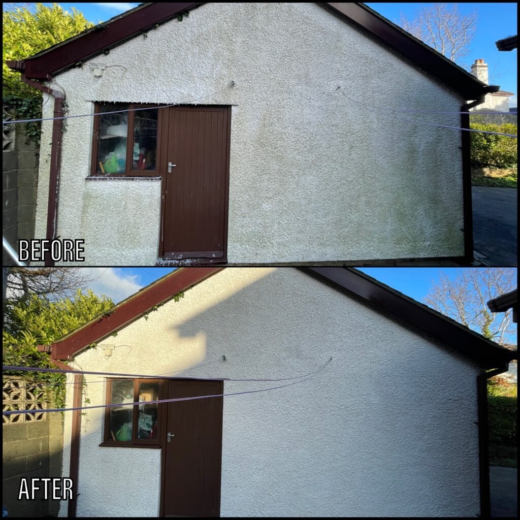 Render Cleaning before and after Rhosneigr LL64 North Wales by NW Exteriors