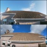 Roof cleaning before and after Barmouth LL42 North Wales by NW Exteriors