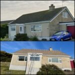 Roof cleaning before and after Blaenau Ffestiniog LL41 North Wales by NW Exteriors