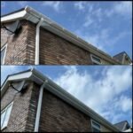 Gutter Cleaning before and after Llangefni LL77 North Wales by NW Exteriors