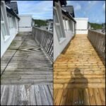 Deck Cleaning before and after Holyhead LL65 North Wales by NW Exteriors